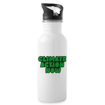 climate action now - Water bottle with straw - white - Right