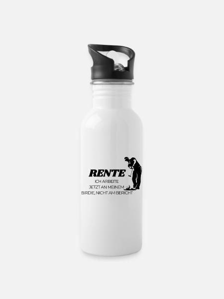 Golfer in Rente - Trinkflasche mit integriertem Trinkhalm - Weiß