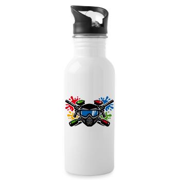 Graffiti-Helm mit Farbspritzer - Trinkflasche mit integriertem Trinkhalm - Weiß - Rechts