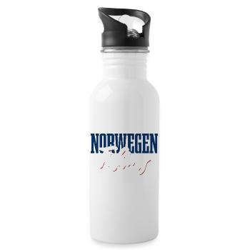 Pêche en Norvège - Don du pêcheur - Gourde avec paille intégrée - blanc - Droite