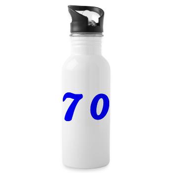 70. 70 YEARS. 70th ANNIVERSARY. 70 YEARS ANNIVERSARY. - Water bottle with straw - white - Right