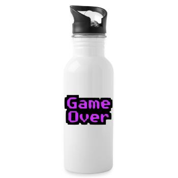  Game Over Pixel Retro - Trinkflasche mit integriertem Trinkhalm - Weiß - Rechts