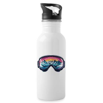 Ski Goggles Mountains Ski - Water bottle with straw - white - Right
