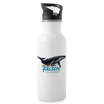 Humpback Whale Statement – I'm Just Wrong Here - Water bottle with straw - white - Right