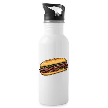 Sandwich illustration - Water bottle with straw - white - Right