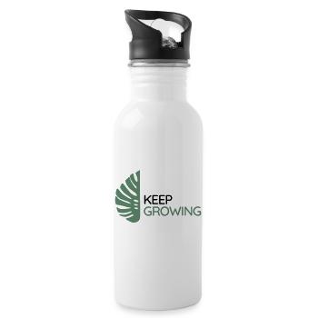Monstera - Keep Growing - Water bottle with straw - white - Right