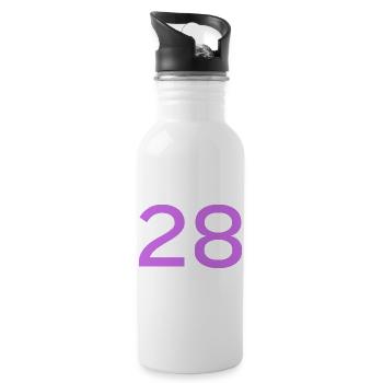 28 - Water bottle with straw - white - Right