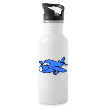 Airplane Kids - Water bottle with straw - white - Right