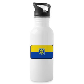 Zandvoort-Flaggenlogo - Trinkflasche mit integriertem Trinkhalm - Weiß - Rechts