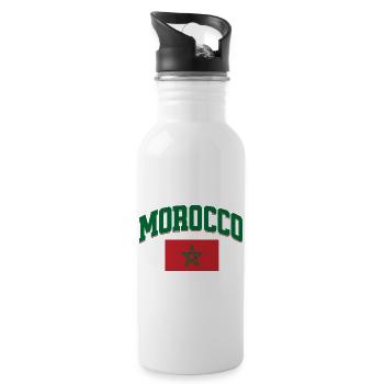 Football Rétro Design Sportif du Maroc - Gourde avec paille intégrée - blanc - Droite