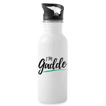 Im Gadde – Logo Sombre - Gourde avec paille intégrée - blanc - Droite
