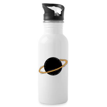 Saturn Planet Space Minimalist - Water bottle with straw - white - Right