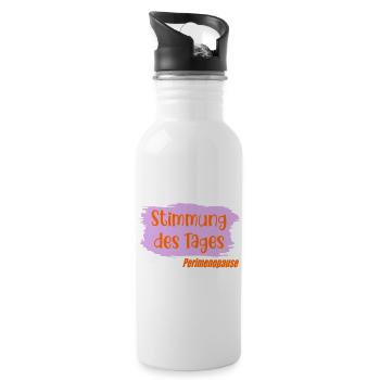 Stimmung - Perimenopause Wechseljahre - Trinkflasche mit integriertem Trinkhalm - Weiß - Rechts
