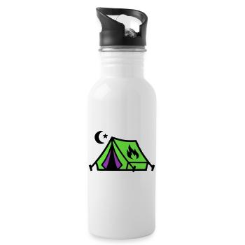 Tent Campfire Festival Icon - Water bottle with straw - white - Right