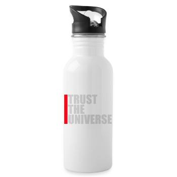 Trust The Universe Spirituell Universum Zitat Logo - Trinkflasche mit integriertem Trinkhalm - Weiß - Rechts