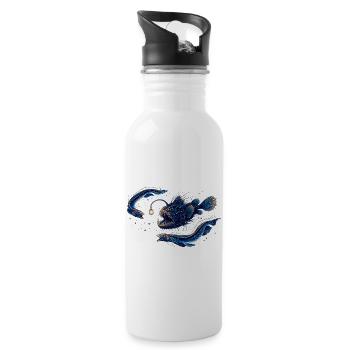 Cosmos Blue Stellar Fish - Water bottle with straw - white - Right