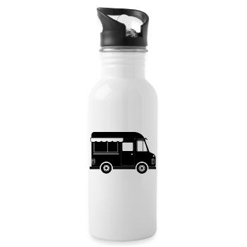Food Truck - Trinkflasche mit integriertem Trinkhalm - Weiß - Rechts