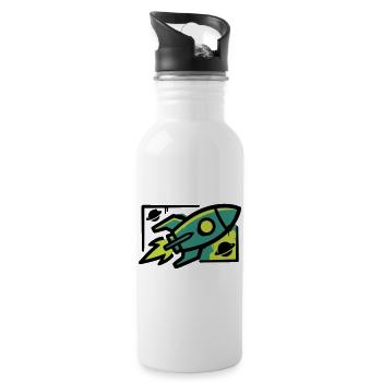 Rocket Graffiti Graphic - Water bottle with straw - white - Right