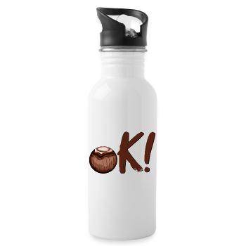 OK Summer Coconut - Water bottle with straw - white - Right