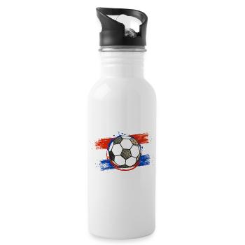 Football Pays-Bas (Pays-Bas) 01 - Gourde avec paille intégrée - blanc - Droite
