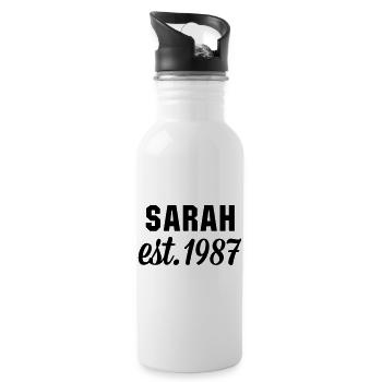Sarah est 1987 - Trinkflasche mit integriertem Trinkhalm - Weiß - Rechts