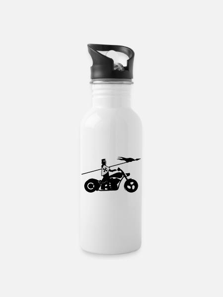 Motorrad - Gourde avec paille intégrée - blanc
