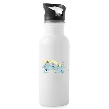 summer contest - Water bottle with straw - white - Right