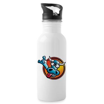 Tiroler Leitkuh - Trinkflasche mit integriertem Trinkhalm - Weiß - Rechts