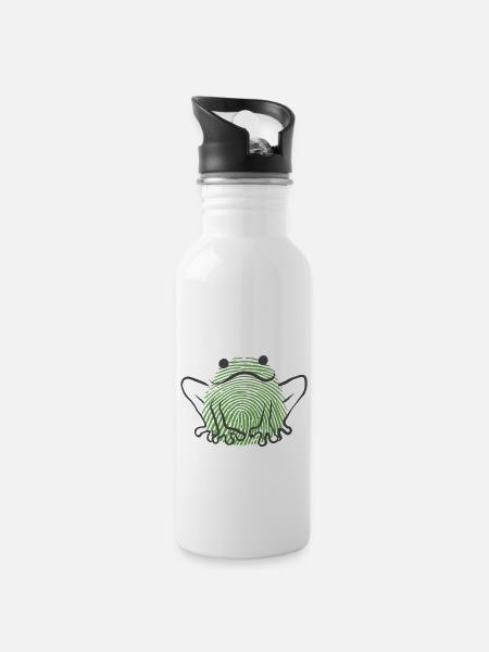 Süßer Frosch Kinder und Baby Shirt Tasse Geschenk - Trinkflasche mit integriertem Trinkhalm - Weiß