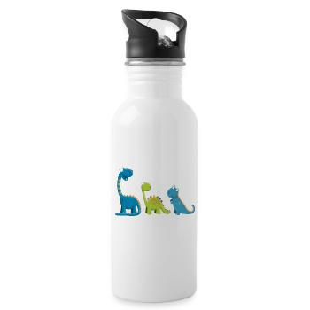 Lustige Dinosaurier Arten I Dino Kinder Geschenk - Trinkflasche mit integriertem Trinkhalm - Weiß - Rechts