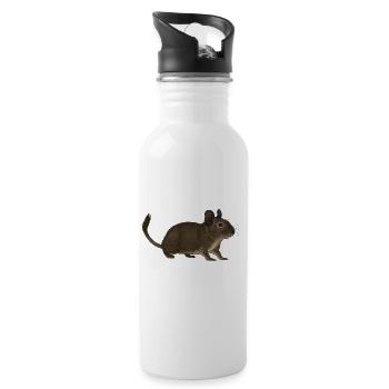 Cute Funny Cool Degu Rodents - Water bottle with straw - white - Right
