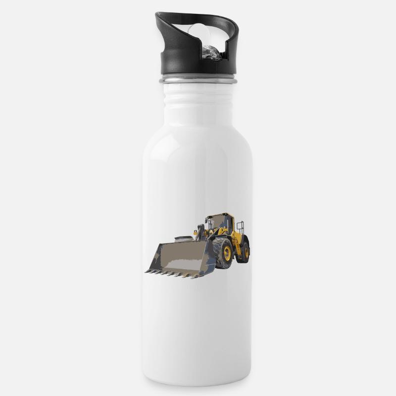Radlader - Trinkflasche mit integriertem Trinkhalm - Weiß