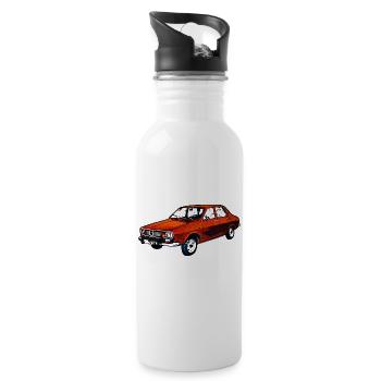  1300 /  12 - Trinkflasche mit integriertem Trinkhalm - Weiß - Rechts
