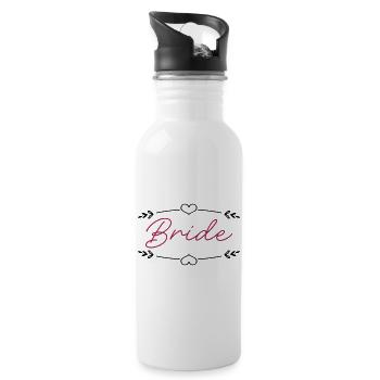 Braut - Trinkflasche mit integriertem Trinkhalm - Weiß - Rechts