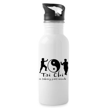 Tai chi yin yang - Gourde avec paille intégrée - blanc - Droite