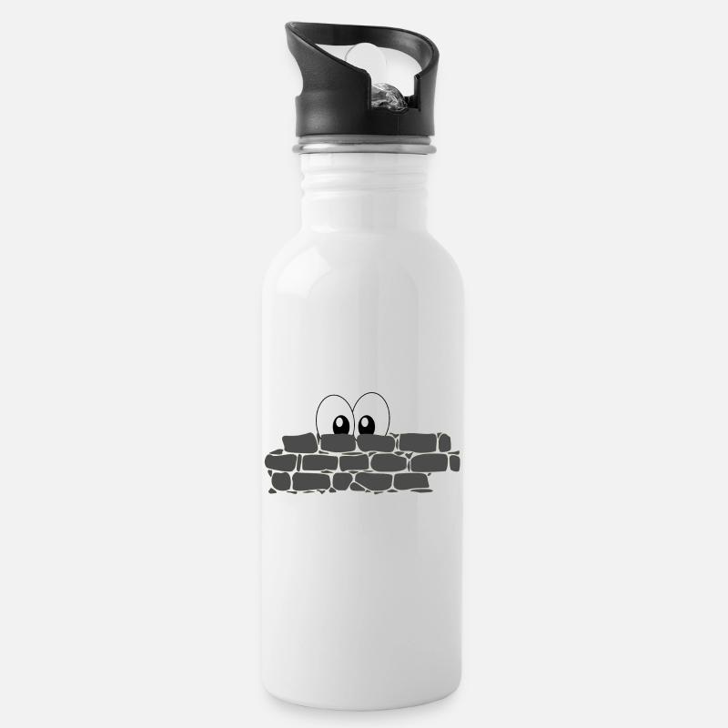 Behind the Wall - Water bottle with straw - white