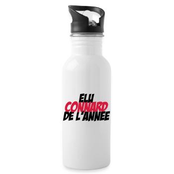 Elu Connard de l'année ! - Gourde avec paille intégrée - blanc - Droite