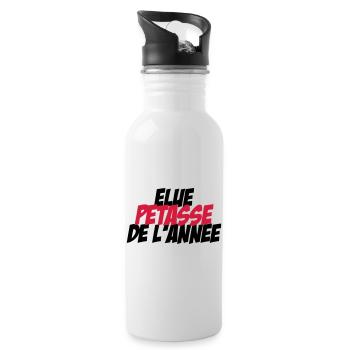 Elu Pétasse de l'année ! - Gourde avec paille intégrée - blanc - Droite