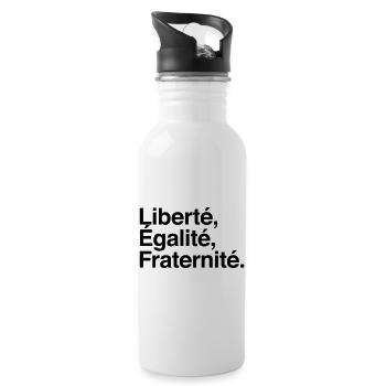 Liberté Egalité Fraternité - Devise République - Gourde avec paille intégrée - blanc - Droite