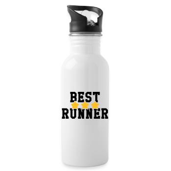 Course à Pied / Running / Jogging / Coureur - Gourde avec paille intégrée - blanc - Droite