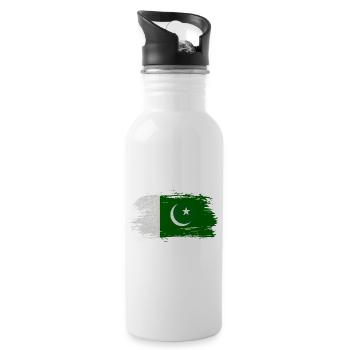Pakistan flag - Water bottle with straw - white - Right