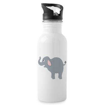 l'éléphant - Gourde avec paille intégrée - blanc - Droite