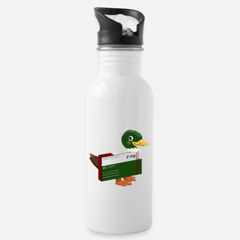 Funny duck - Water bottle with straw - white