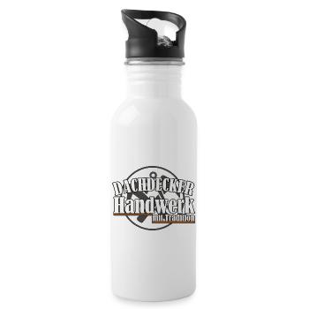 Dachdecker/ Handwerk mit Tradition - Trinkflasche mit integriertem Trinkhalm - Weiß - Rechts