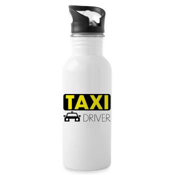 Taxi Fahrer - Trinkflasche mit integriertem Trinkhalm - Weiß - Rechts