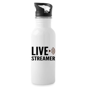 Streamer Live-Streamer - Trinkflasche mit integriertem Trinkhalm - Weiß - Rechts
