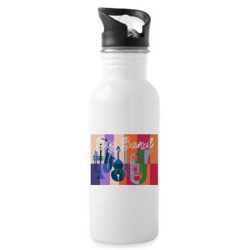 Big band jazz saxophone trumpet trombone gift - Water bottle with straw - white - Right
