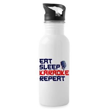 Eat Sleep Karaoke Repeat Cadeau Pour Karaoke Sing - Gourde avec paille intégrée - blanc - Droite