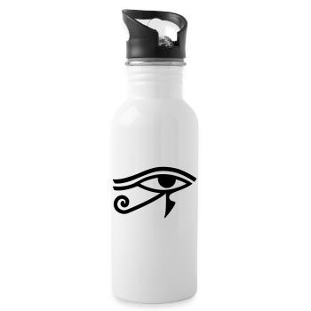 Horusauge Auge des Horus ägyptische Hieroglyphe - Trinkflasche mit integriertem Trinkhalm - Weiß - Rechts