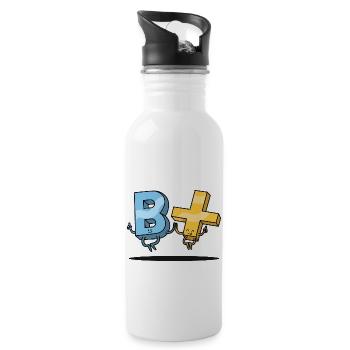 Be Positive Positiv Bleiben #Bpositive Motivation - Trinkflasche mit integriertem Trinkhalm - Weiß - Rechts